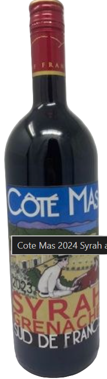 COTE MAS ROUGE SYRAH, GRENACHE.  1 LITER