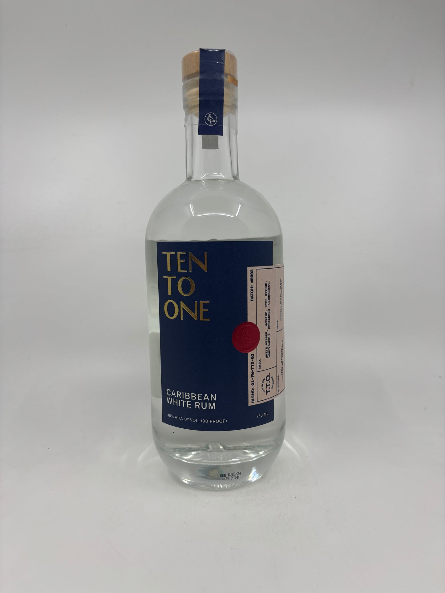 TEN TO ONE CARRIBEAN WHITE RUM 750ml
