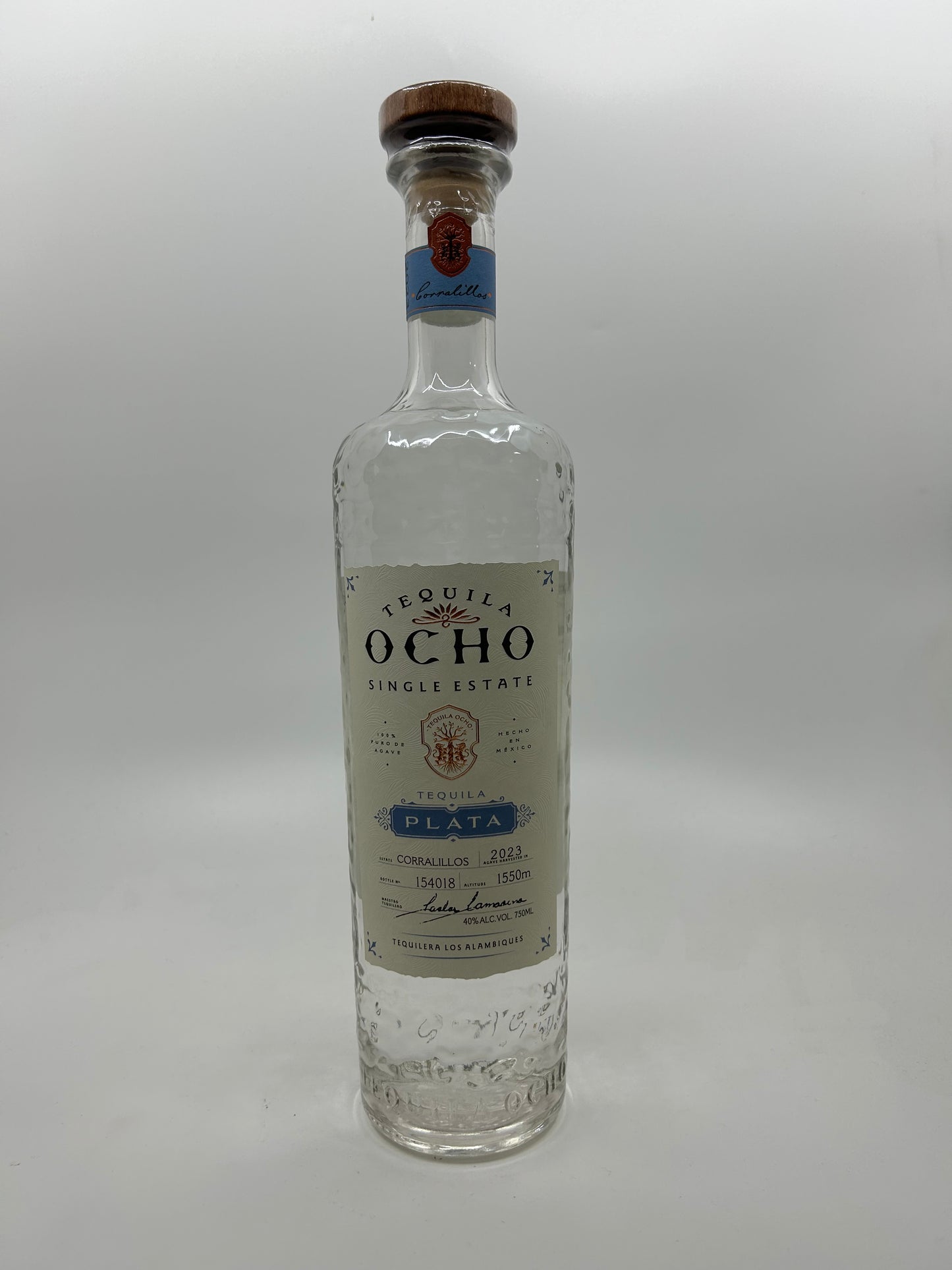 TEQUILA OCHO PLATA, 750ML