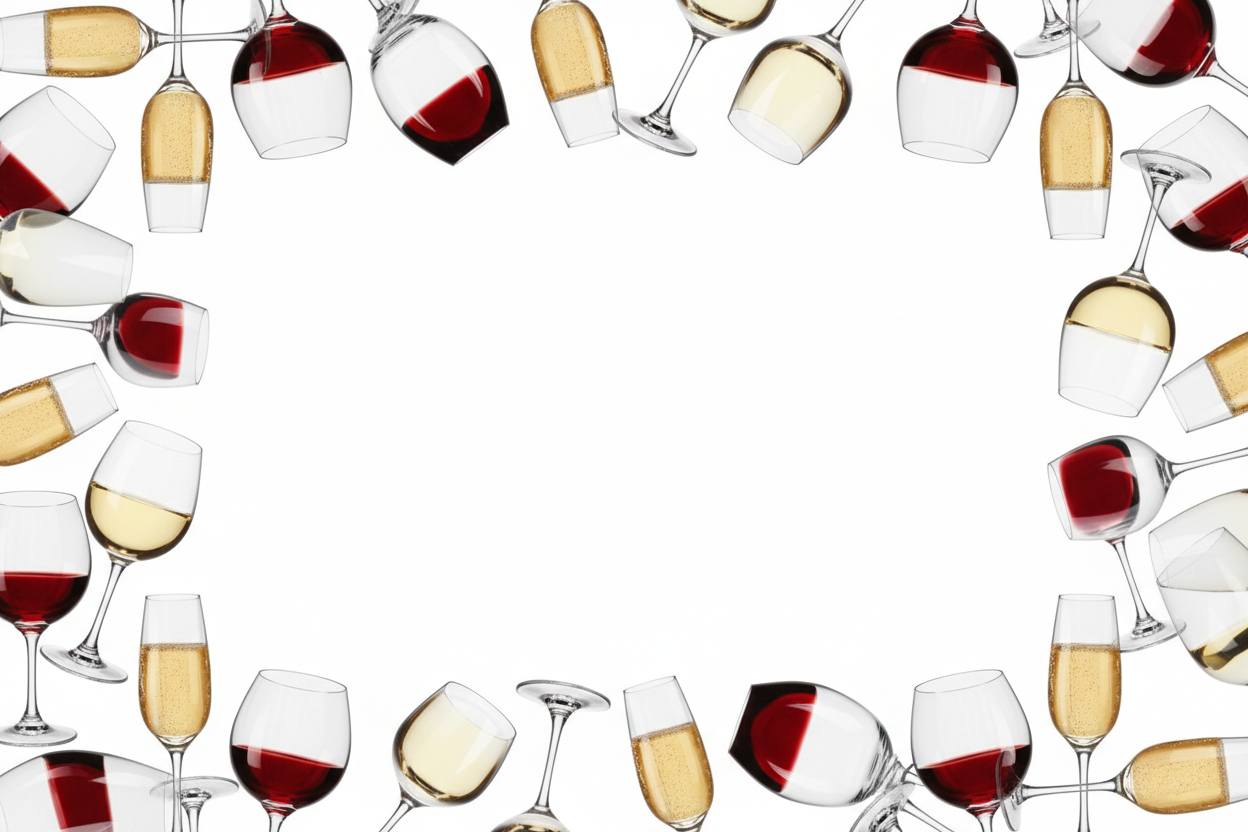 BORDER OF WINE GLASSES