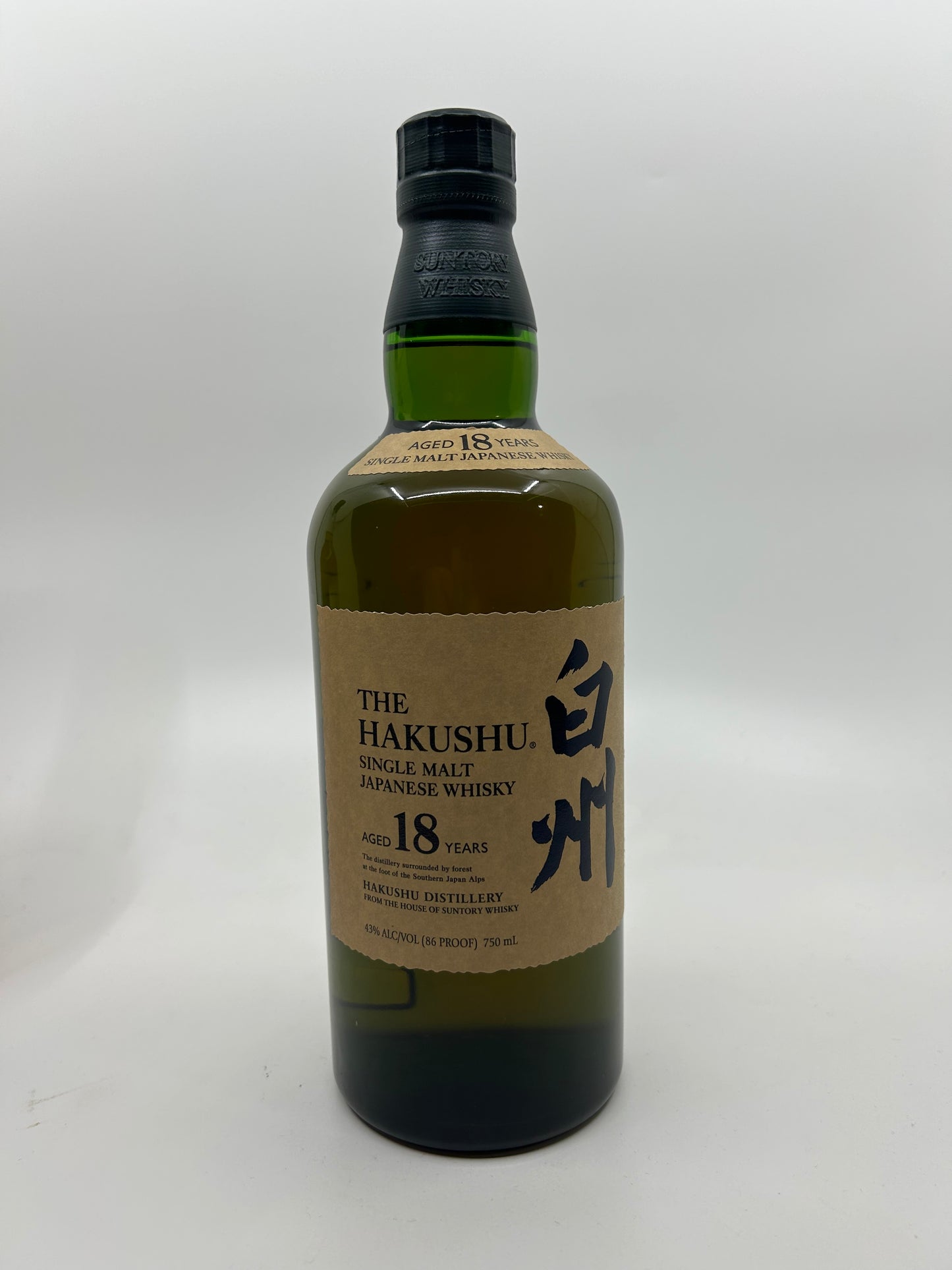 SUNTORY HAKUSHU SINGLE MALT  18 YEAR JAPANESE WHISKY 750ml