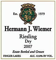 Hermann J. Wiemer - Riesling Dry Finger Lakes 2020 (750ml) (750ml)